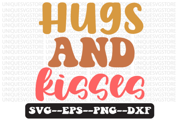Hugs and Kisses Quote Retro SVG Design: A Thoughtful Embroidery Asset