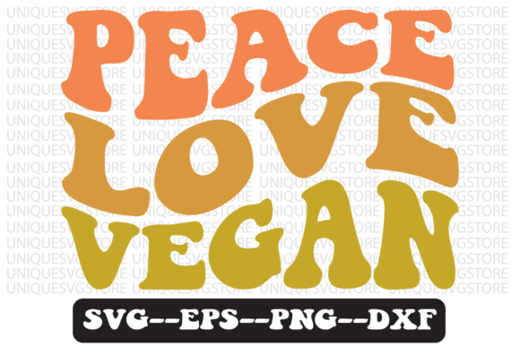Peace Love Vegan Quote Retro Svg Design Review